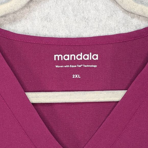 Mandala Scrub Tops Lot 3 Equa-Tek One Pocket Purple Lavender Gray Womens 2XL - Picture 7 of 16